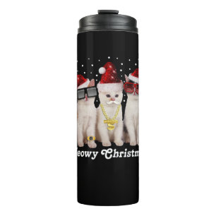 Garrafa Térmica Feliz Natal Gato Gato Com Papai Noel