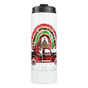 Garrafa Térmica Feliz Natal Leopard Buffalo Tree Red Pla