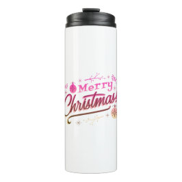 Garrafa Térmica Feliz Natal Red Pink Festivo design