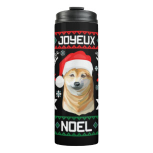 Garrafa Térmica Feliz Natal Shiba Inu Soft Christmas Dog T Shi