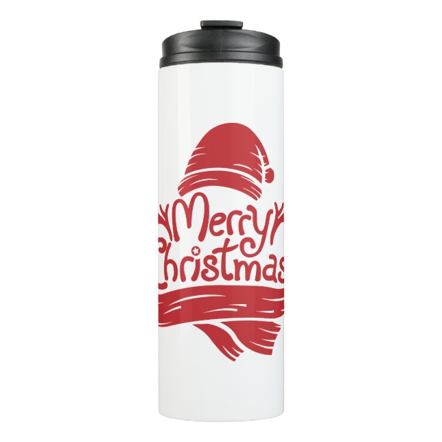 Garrafa Térmica Feliz Natal vermelho (Frente)