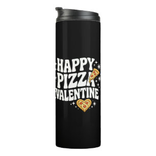 Garrafa Térmica Feliz Pizza Dia dos Namorados Design Divertido de 