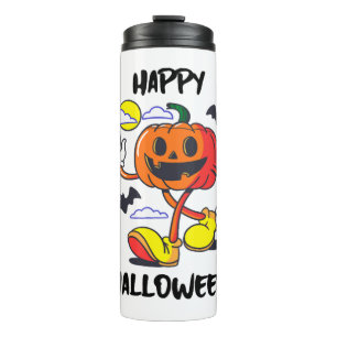 Garrafa Térmica Feliz Presente de Halloween de Abóbora