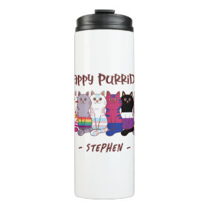 Garrafa Térmica Feliz Purride - Gatos do Orgulho LGBTQ
