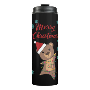 Garrafa Térmica Feliz Ursinho de Urso de Natal