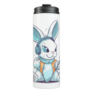 Garrafa Térmica Felz pascoa Dia do Ovo Coelhinho Engraçado Gamer B