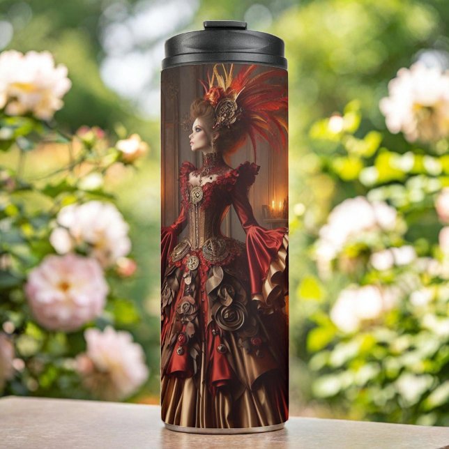 Garrafa Térmica Fênix Fire Queen Steampunk Victorunk Industrial (Criador carregado)