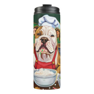 Garrafa Térmica Feriado Americano Bulldog Baking: Natal Festivo