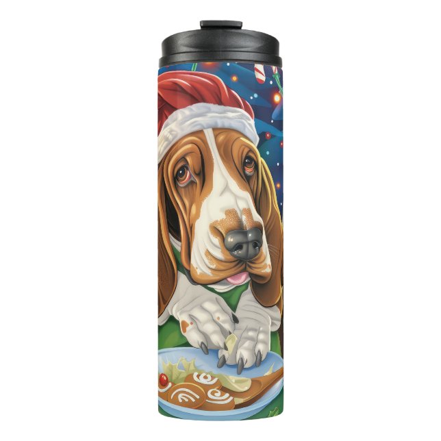 Garrafa Térmica Feriado de Caça-Basset Baking: Natal Festivo (Frente)