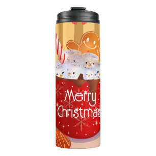 Garrafa Térmica Feriado de Chocolate Quente de Natal Personalizado