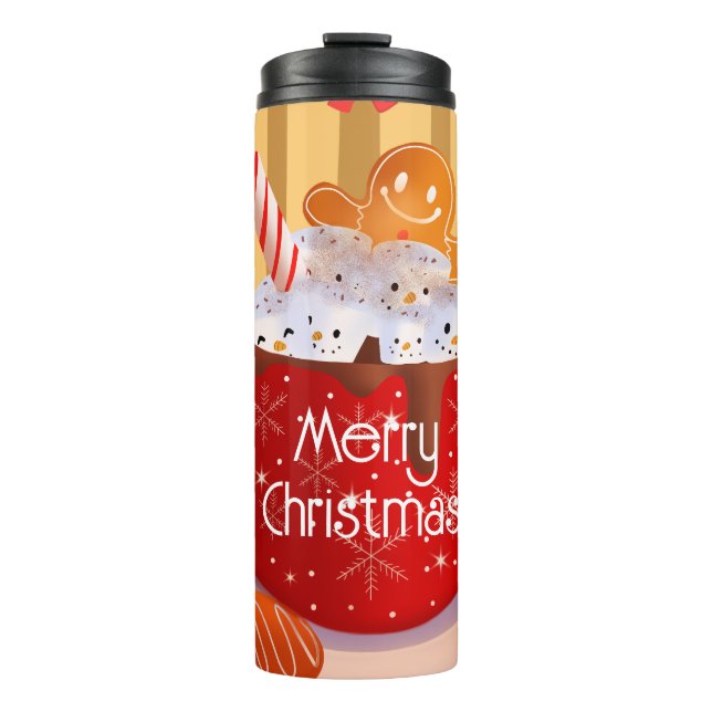 Garrafa Térmica Feriado de Chocolate Quente de Natal Personalizado (Frente)