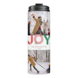 Garrafa Térmica Feriado de Colagem de Fotos do Script 6 de Joy Neg