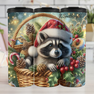 Garrafa Térmica Feriado de Natal Raccoon