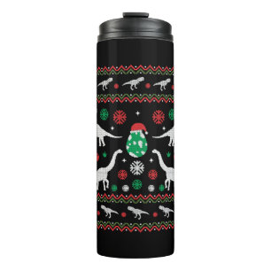 Garrafa Térmica Feriado Fúnebre de Natal DINOS T REX OVOS FUN