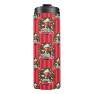 Garrafa Térmica Férias de Natal Padrão Clarkmas Feliz