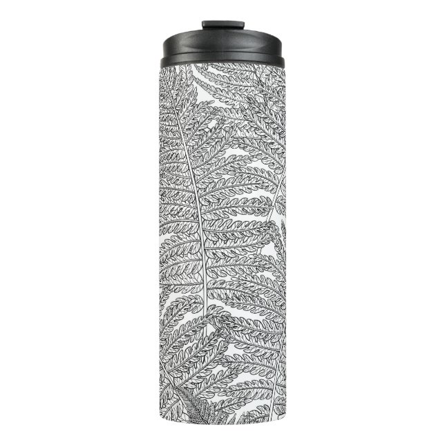 Garrafa Térmica Fern em preto e branco (Frente)
