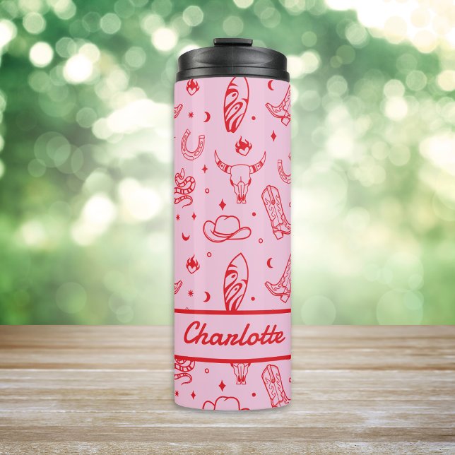 Garrafa Térmica Festa de solteira Costeira Personalizada (Bachelorette Party Coastal Cowgirl Custom Thermal Tumbler
)