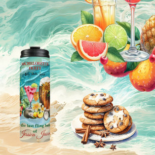 Garrafa Térmica Festa de solteira de Frutas Tropicais de Praia