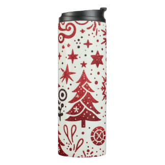 Garrafa Térmica Festive Glitter Christmas Thermal Tumbler 