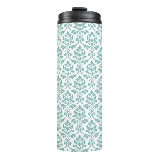 Garrafa Térmica Feuille Damask Teal Pattern (Frente)