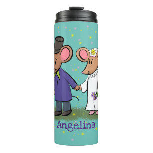 Garrafa Térmica Figura de desenho animado do casal do mouse