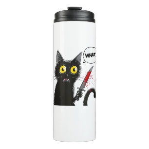 Garrafa Térmica Figurino de Halloween de Gato Negro Que Gato Engra
