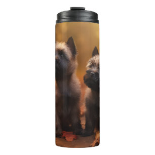 Garrafa Térmica Filhote de Cairn Terrier Delícia de Outono Abóbora