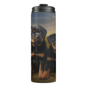 Garrafa Térmica Filhote de Rottweiler Delícia de Outono Abóbora