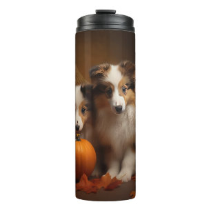 Garrafa Térmica Filhote de Shetland Sheepdog Delícia de Outono Abó