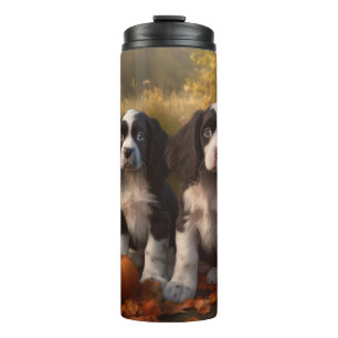Garrafa Térmica Filhote de Springer Spaniel Delícia de Outono Abób