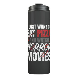 Garrafa Térmica Filmes de Terror de Pizza Design de Halloween_1