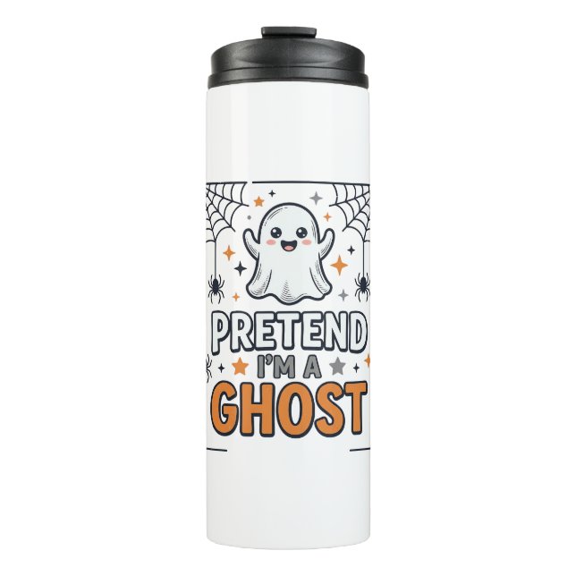 Garrafa Térmica Fingir Que Sou um Fantasma Halloween Fofo (Frente)