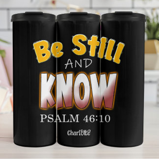 Garrafa Térmica Fique quieto E Conheça PSALM 46:10