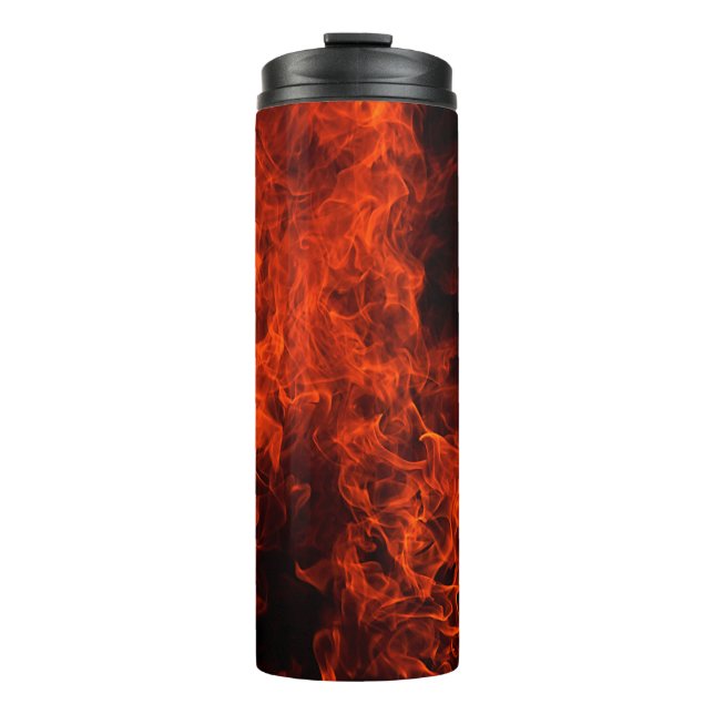 Garrafa Térmica Fire background flame black hot (Frente)
