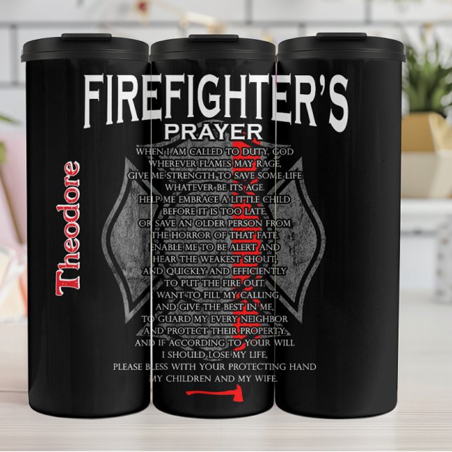 Garrafa Térmica Firefighter's Personal Prayer Tribute (Criador carregado)