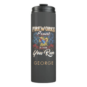 Garrafa Térmica Fireworks Expert Run If I Run Pai Personalizado