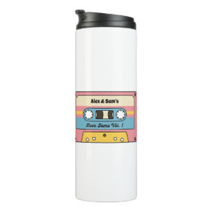 Garrafa Térmica Fita Cassete de Músicas de Amor Personalizadas – N