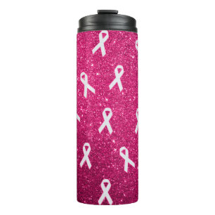 Garrafa Térmica Fitas com fundo brilhante rosa