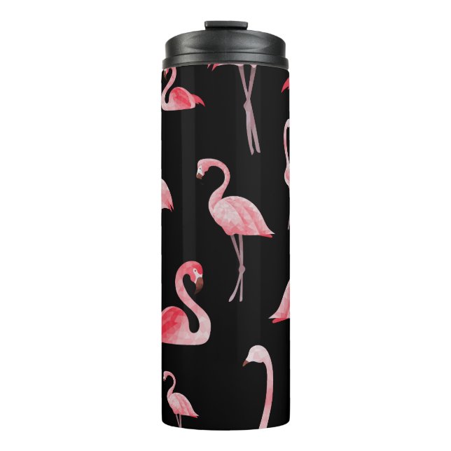 Garrafa Térmica Flamingo Flock: Vintage Seamless Design (Frente)