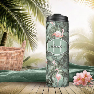 Garrafa Térmica Flamingo Orchid Tropical Pattern Sage ID868