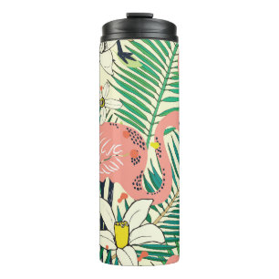 Garrafa Térmica Flamingo Palm Folga: Vintagem Tropical