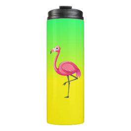 Garrafa Térmica Flamingo Rosa em Estilo Cartoon