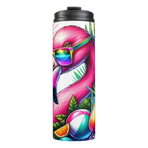 Garrafa Térmica Flamingo tropical vibrante