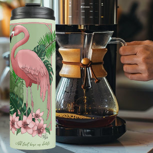 Garrafa Térmica Flamingo Verde Rosa Deixa a Lily