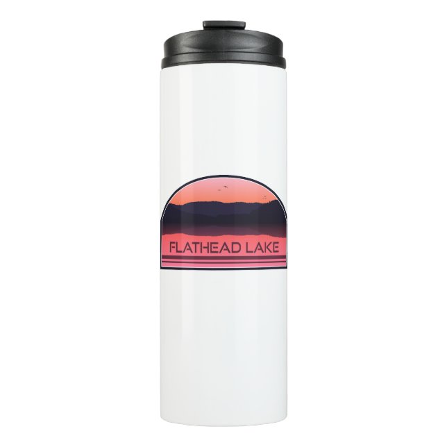 Garrafa Térmica Flathead Lake Montana Red Sunrise (Frente)