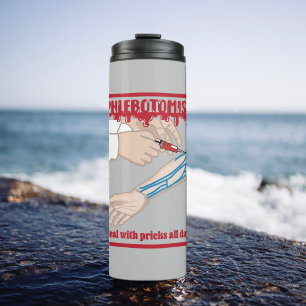 Garrafa Térmica Flebotomista Engraçado Eu Lido com Pricks