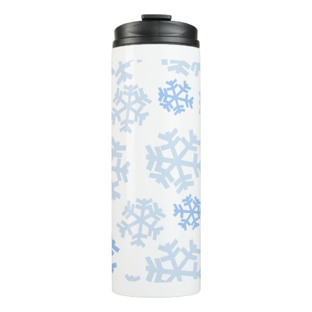 Garrafa Térmica Floco de Neve Azul E Branco (Frente)