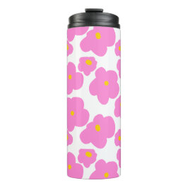 Garrafa Térmica Flor amarela rosa margarida moderna padrão elegant