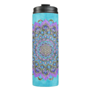 Garrafa Térmica Flor da Vida - Mandala Estilo Índia 2