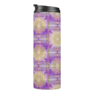 Garrafa Térmica FLOR DA VIDA - Padrão contínuo Yantra